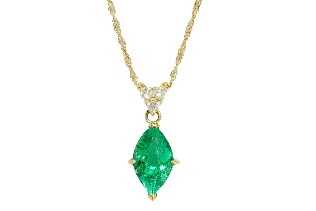 Emerald K18エメラルド ダイヤモンドペンダント (NO.48177)