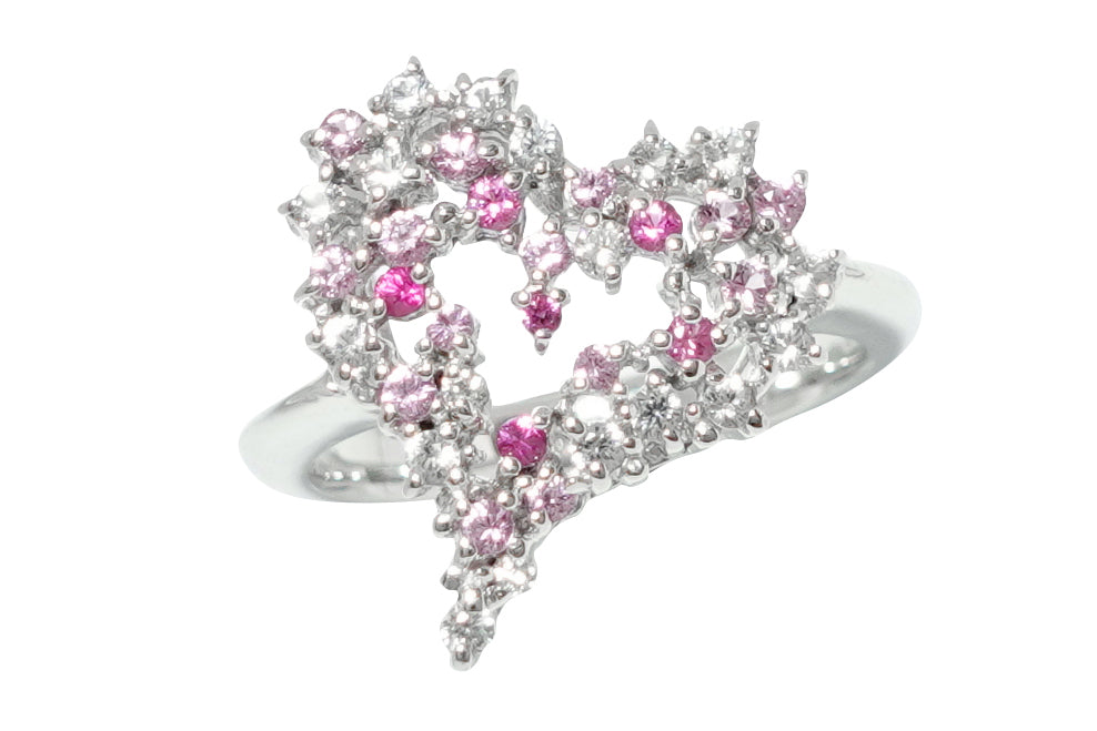 Pink Sapphire K18WGピンクサファイヤ ダイヤリング (NO.48318)