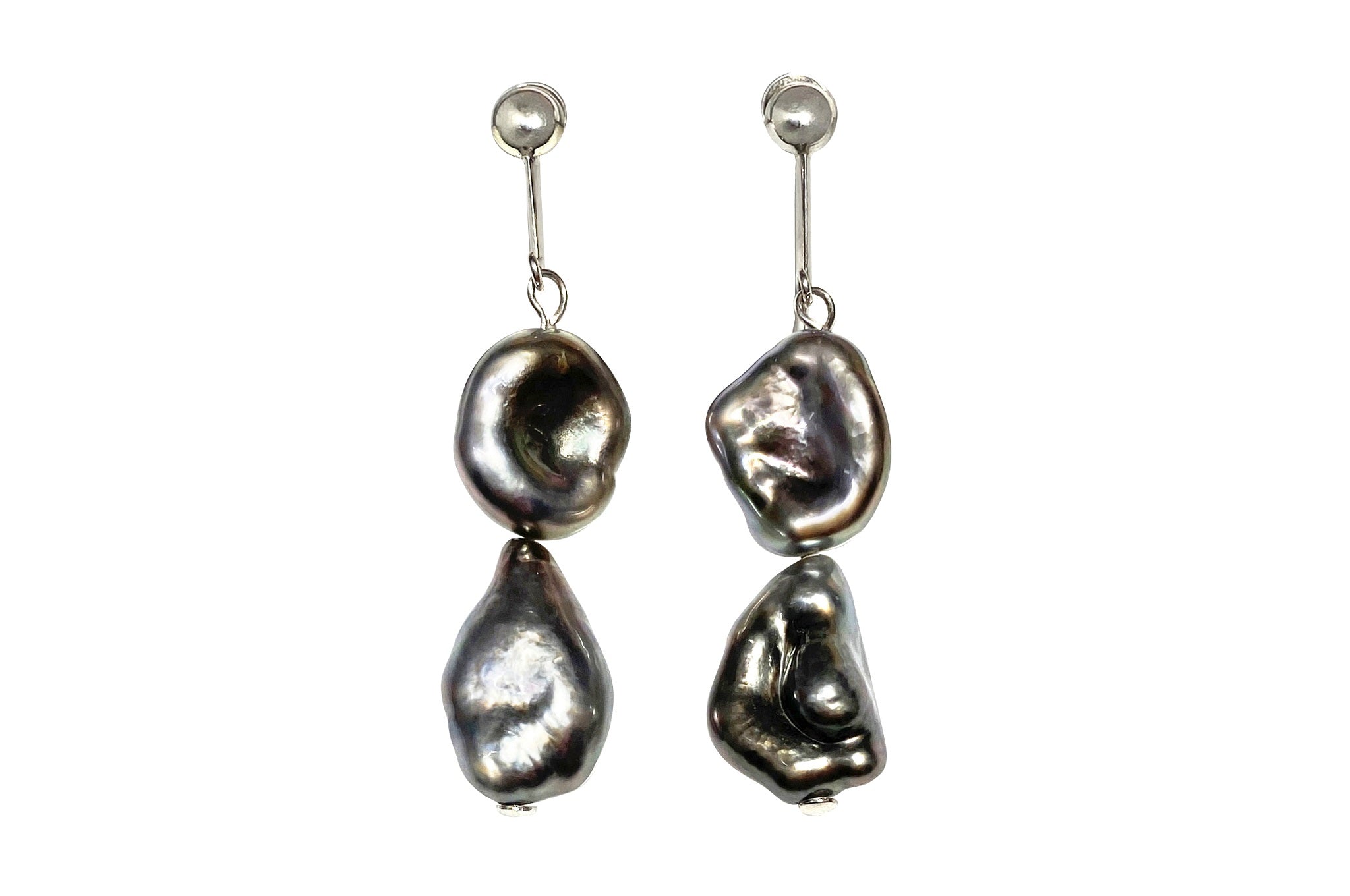 Keshi Pearl K14WG黒蝶ケシパールイヤリング(NO.48365) – JEX