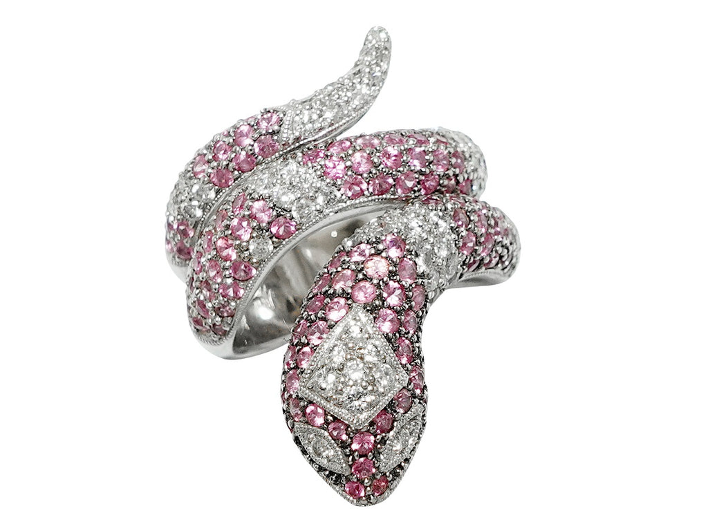 Pink Sapphire K18WGピンクサファイヤ ダイヤモンドリング (NO.48517)