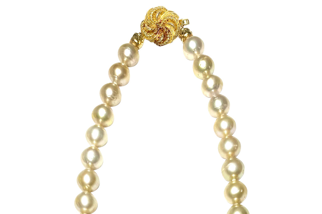 South Sea Pearl K14白蝶パール（シャンパンカラー）ネックレス (NO.48626)