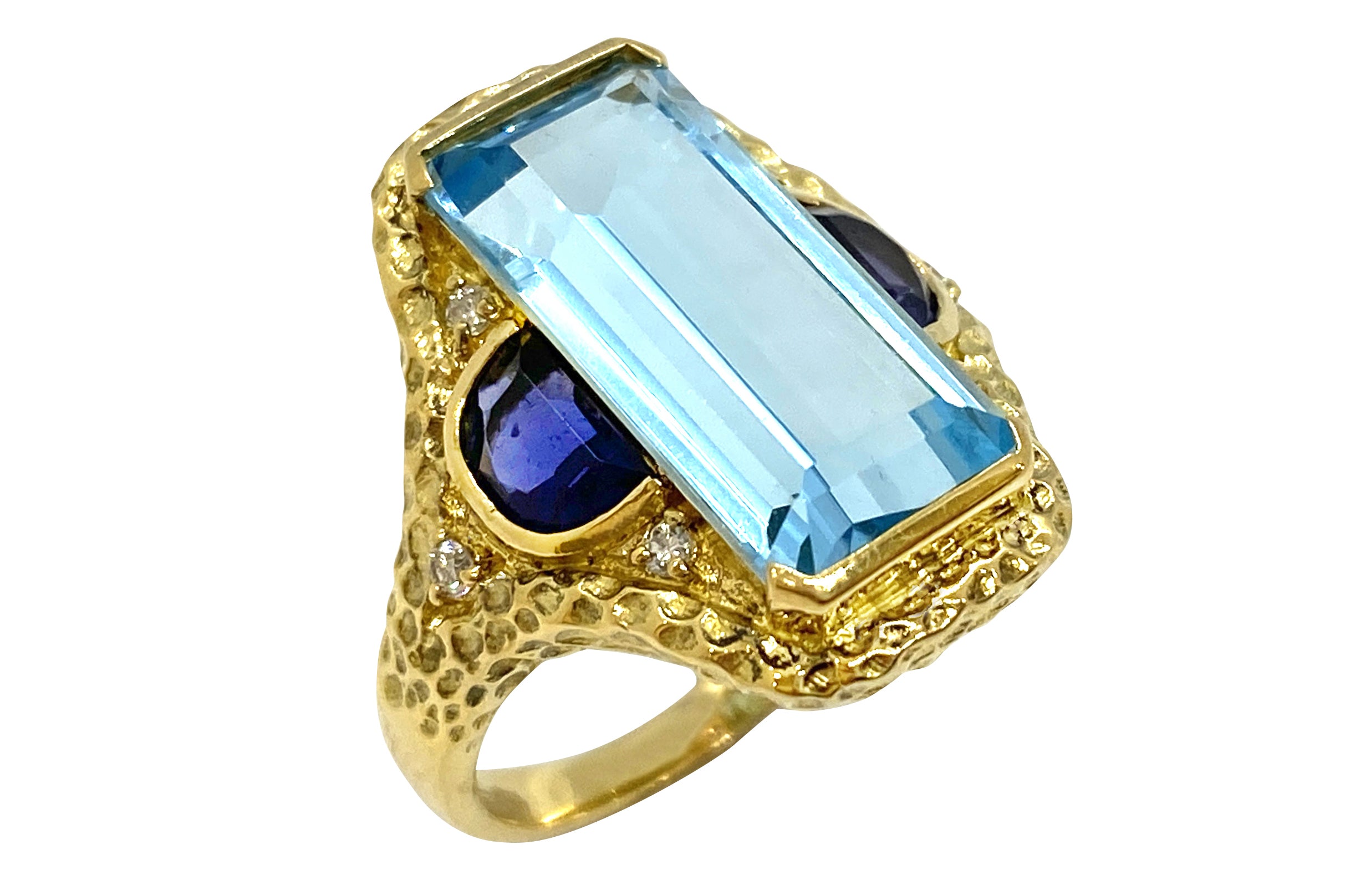 Blue Topaz K18ブルートパーズ アイオライト ダイヤモンドリング (NO.48661) – JEX宝石ギャラリーオンラインショップ