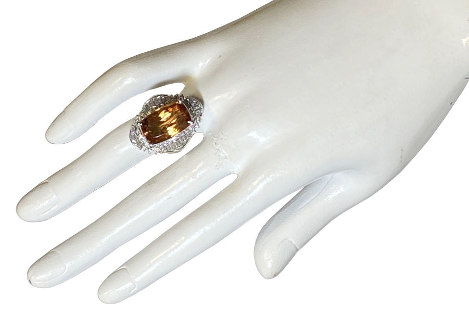 Imperial topaz Pt900インペリアルトパーズ ダイヤモンドリング (NO.48770)
