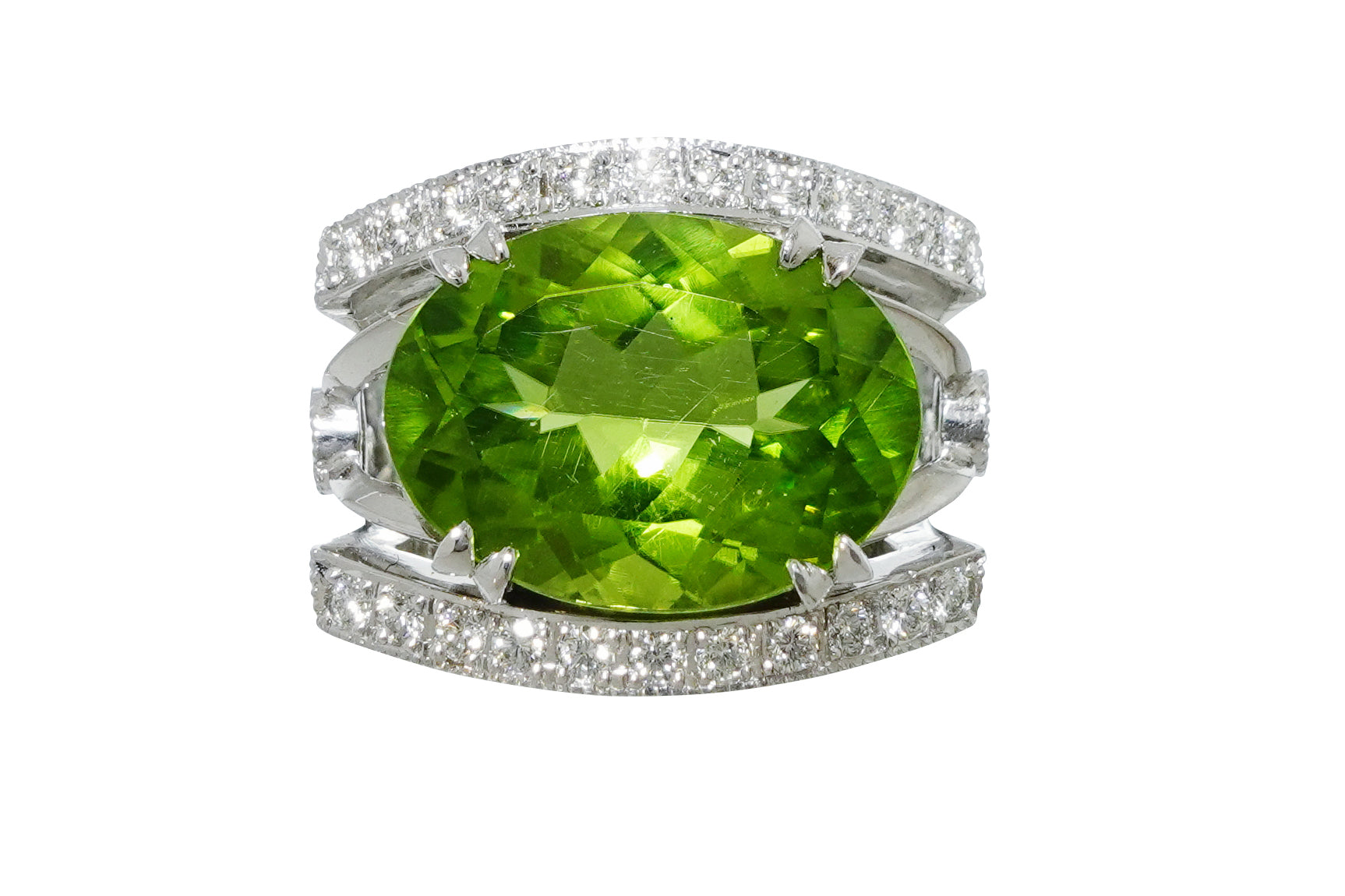 ペリドット　K18WG リング Peridot K18WGペリドット ダイヤモンドリング (NO.49127) – JEX宝石