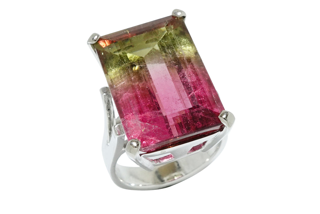Bicolor Tourmaline K18WGバイカラートルマリンリング (NO.49221
