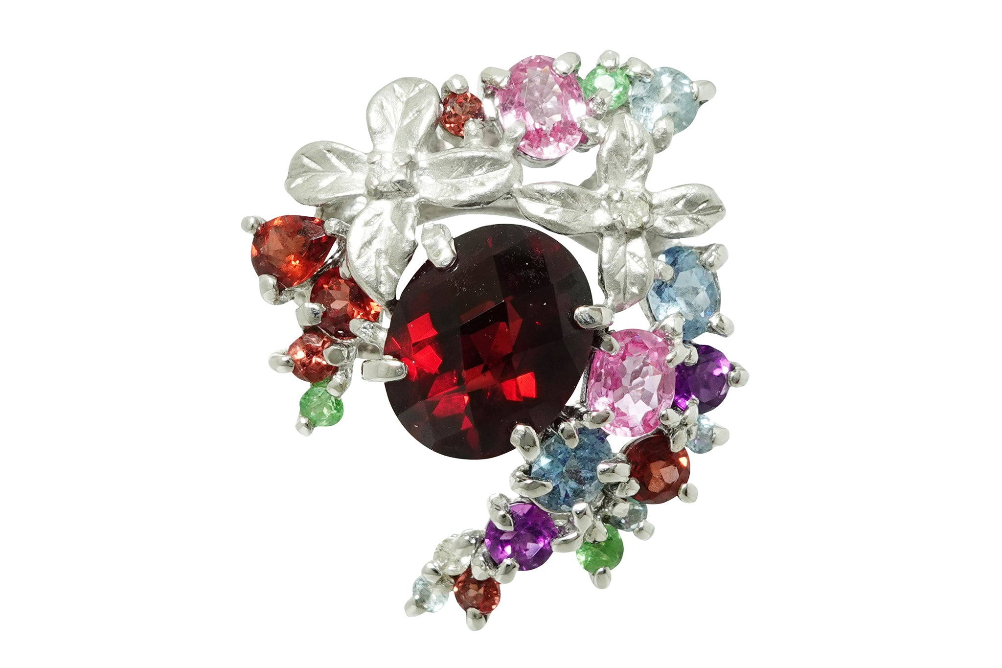 Rhodolite Garnet K14WGロードライトガーネット ピンクサファイヤ 
