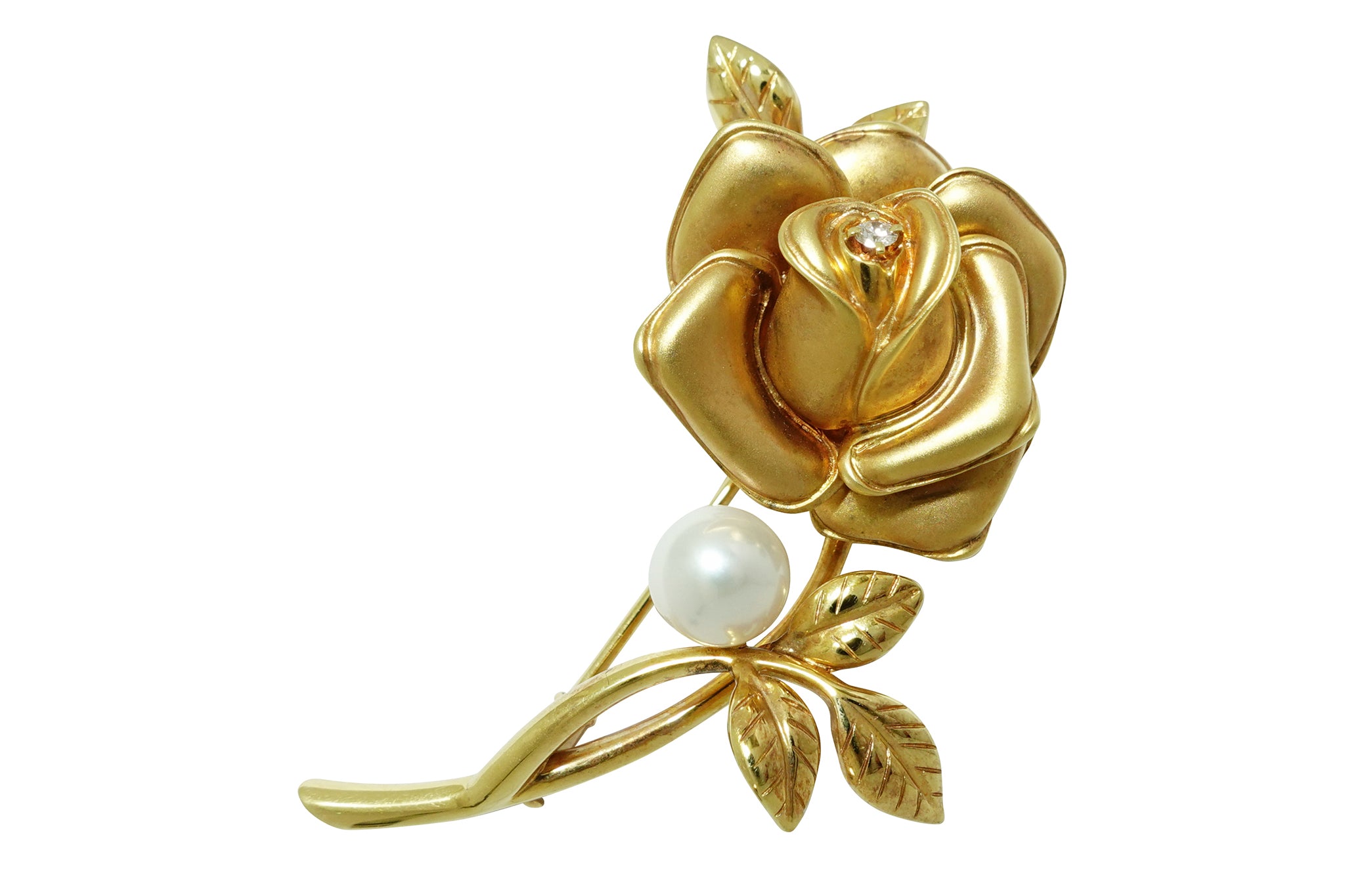 Yahoo!オークション - MIKIMOTO-K18製・ダイア11石のリーフ型