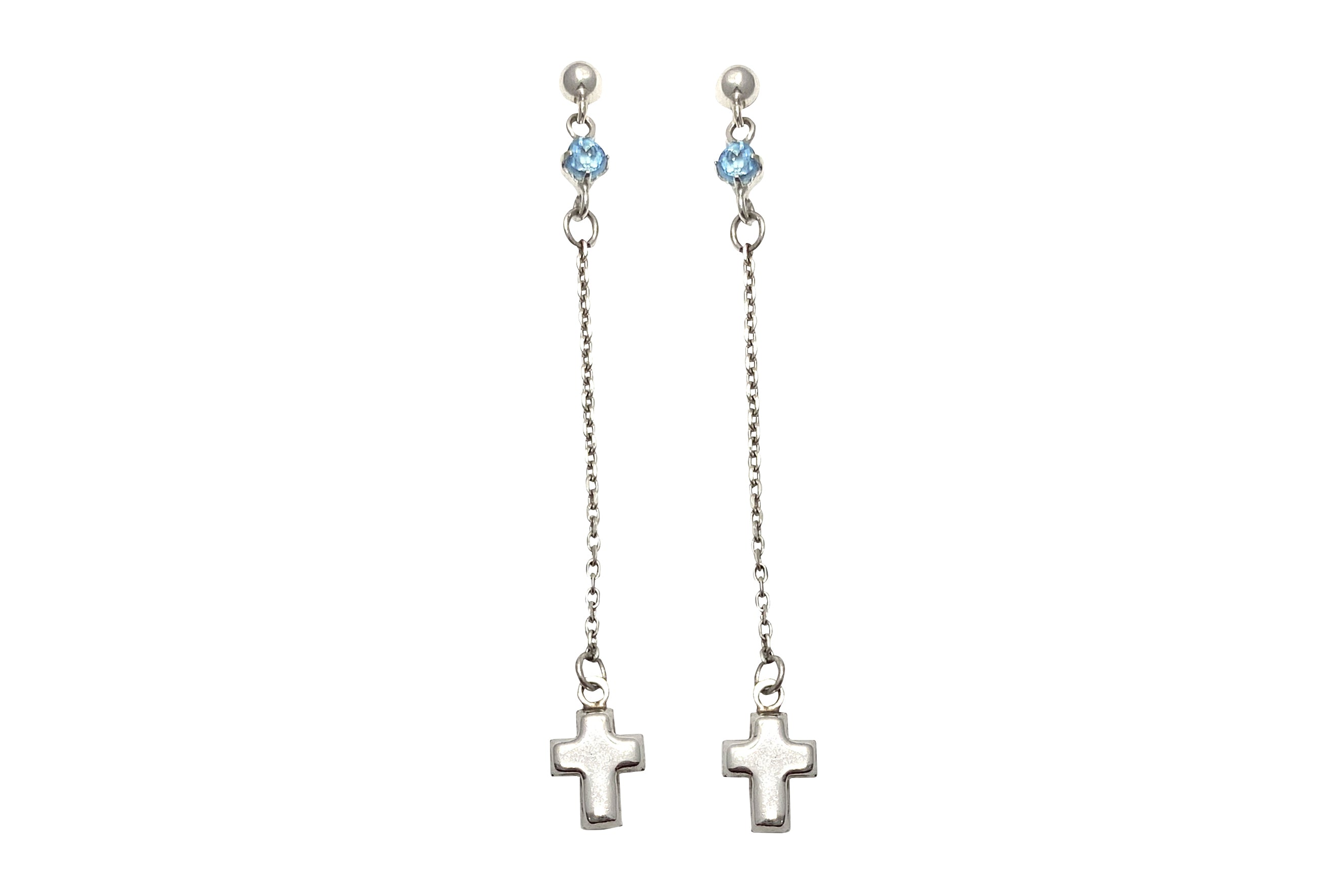 Blue Topaz K14WGブルートパーズピアス (NO.49426) – JEX宝石