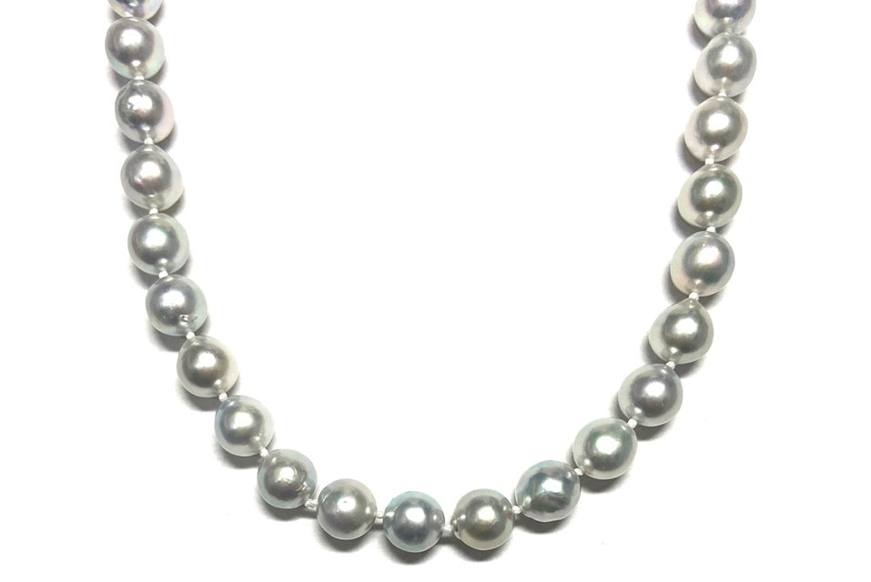 Natural Blue Akoya Pearl K18WGナチュラルブルーアコヤパール　ネックレス (NO.49501)