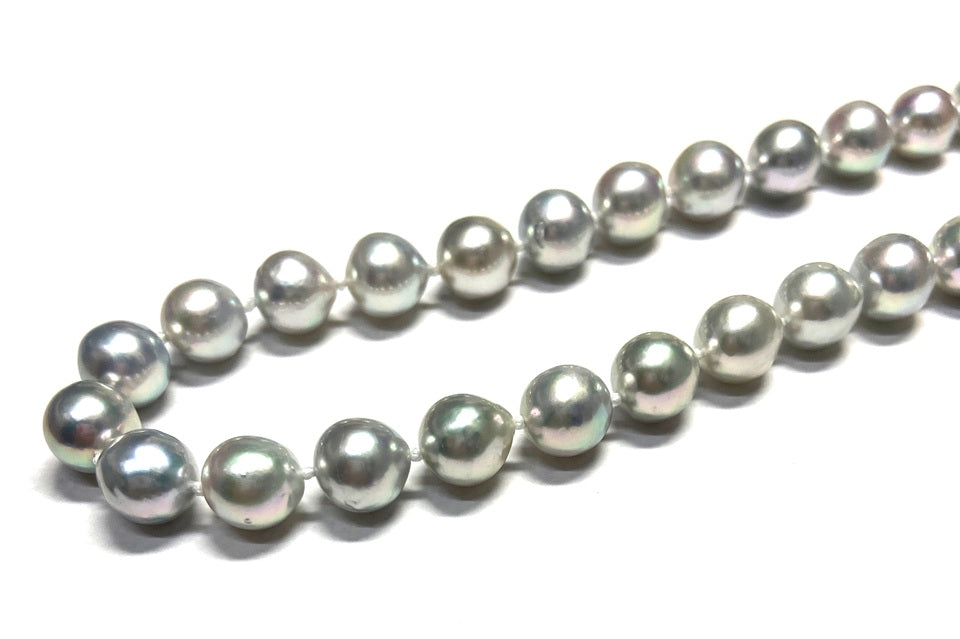 Natural Blue Akoya Pearl K18WGナチュラルブルーアコヤパール　ネックレス (NO.49501)