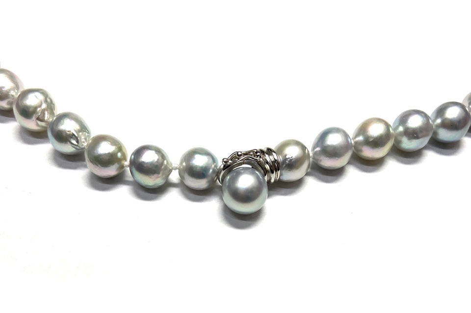 Natural Blue Akoya Pearl K18WGナチュラルブルーアコヤパール　ネックレス (NO.49501)