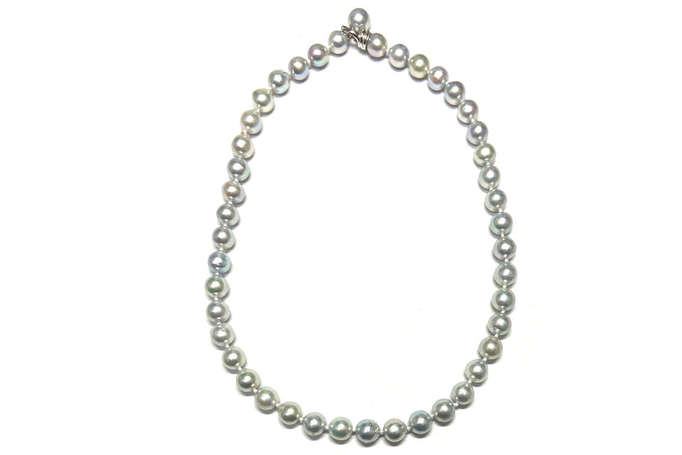 Natural Blue Akoya Pearl K18WGナチュラルブルーアコヤパール　ネックレス (NO.49501)
