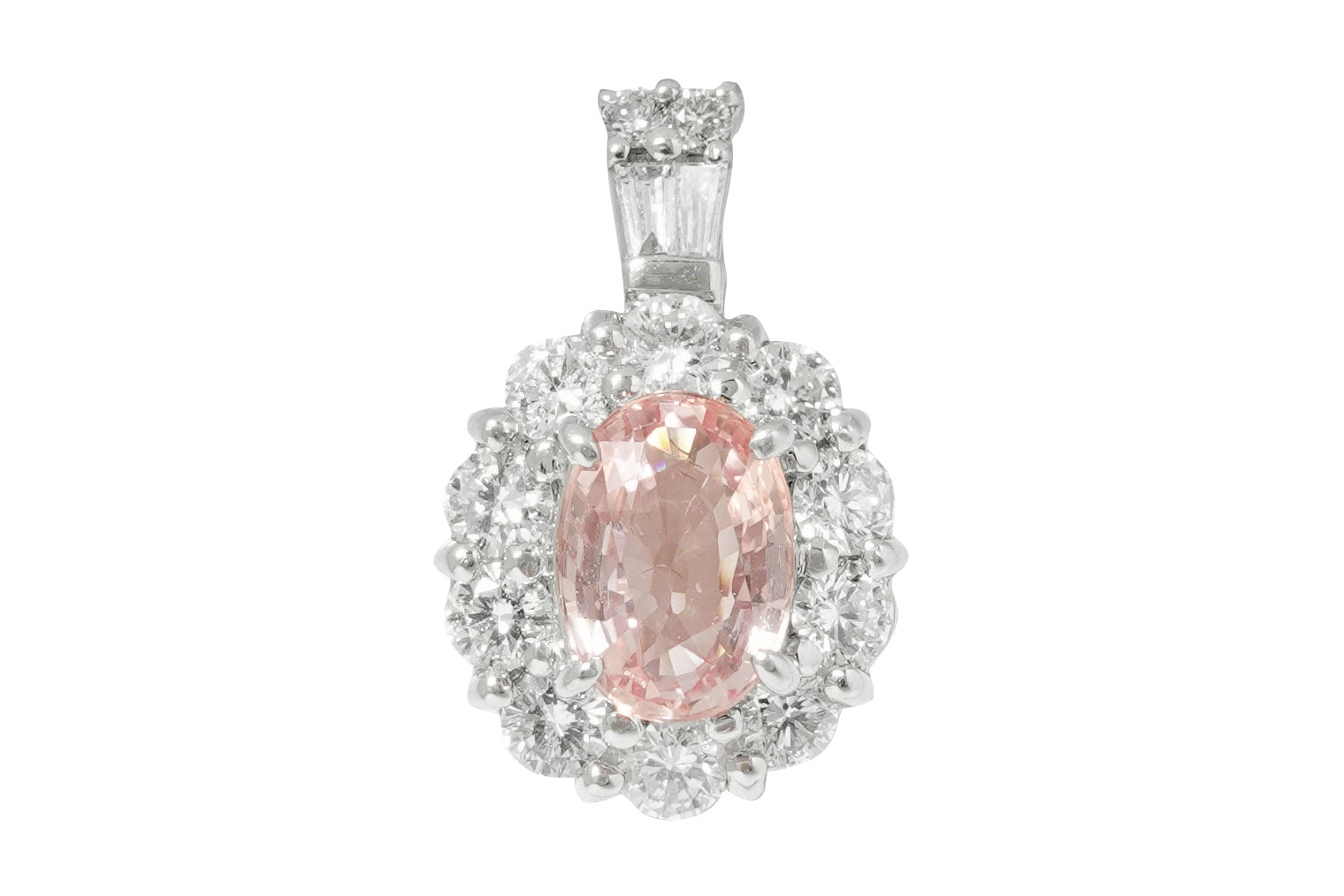 Pink Sapphire Pt900ピンクサファイヤ ダイヤモンドペントップ (NO