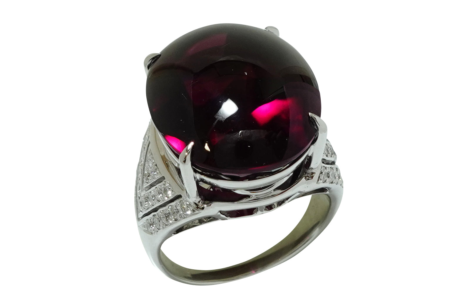 Garnet K18WGガーネット ダイヤモンドリング (NO.49567)