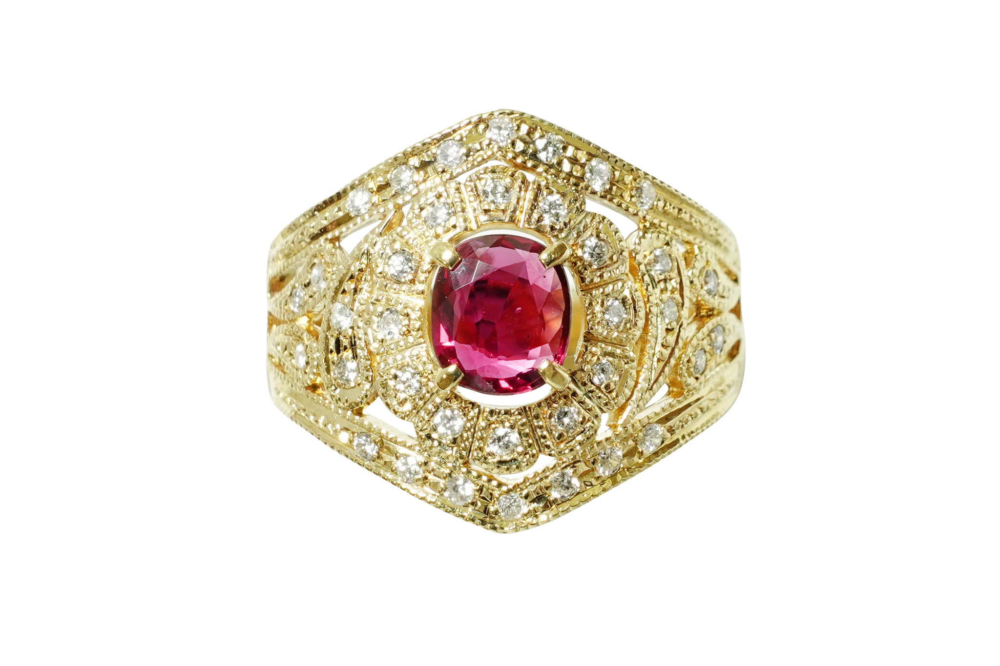 Ruby K18ルビー ダイヤモンドリング (NO.49618)