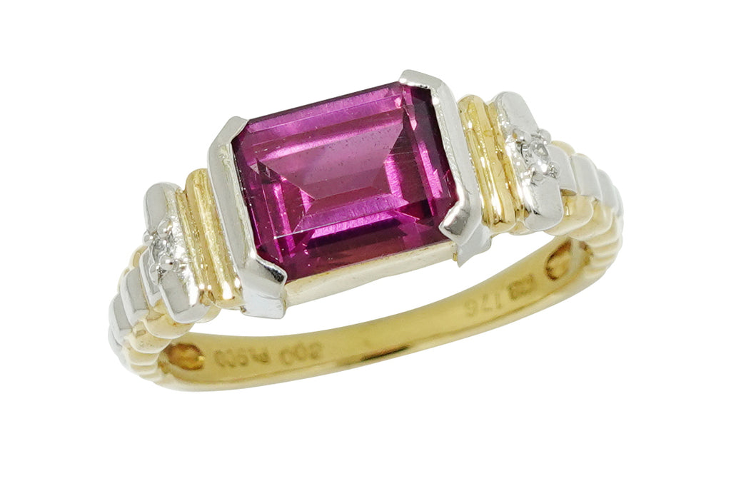 Garnet K18/Pt900ガーネット ダイヤリング (NO.49623) – JEX宝石