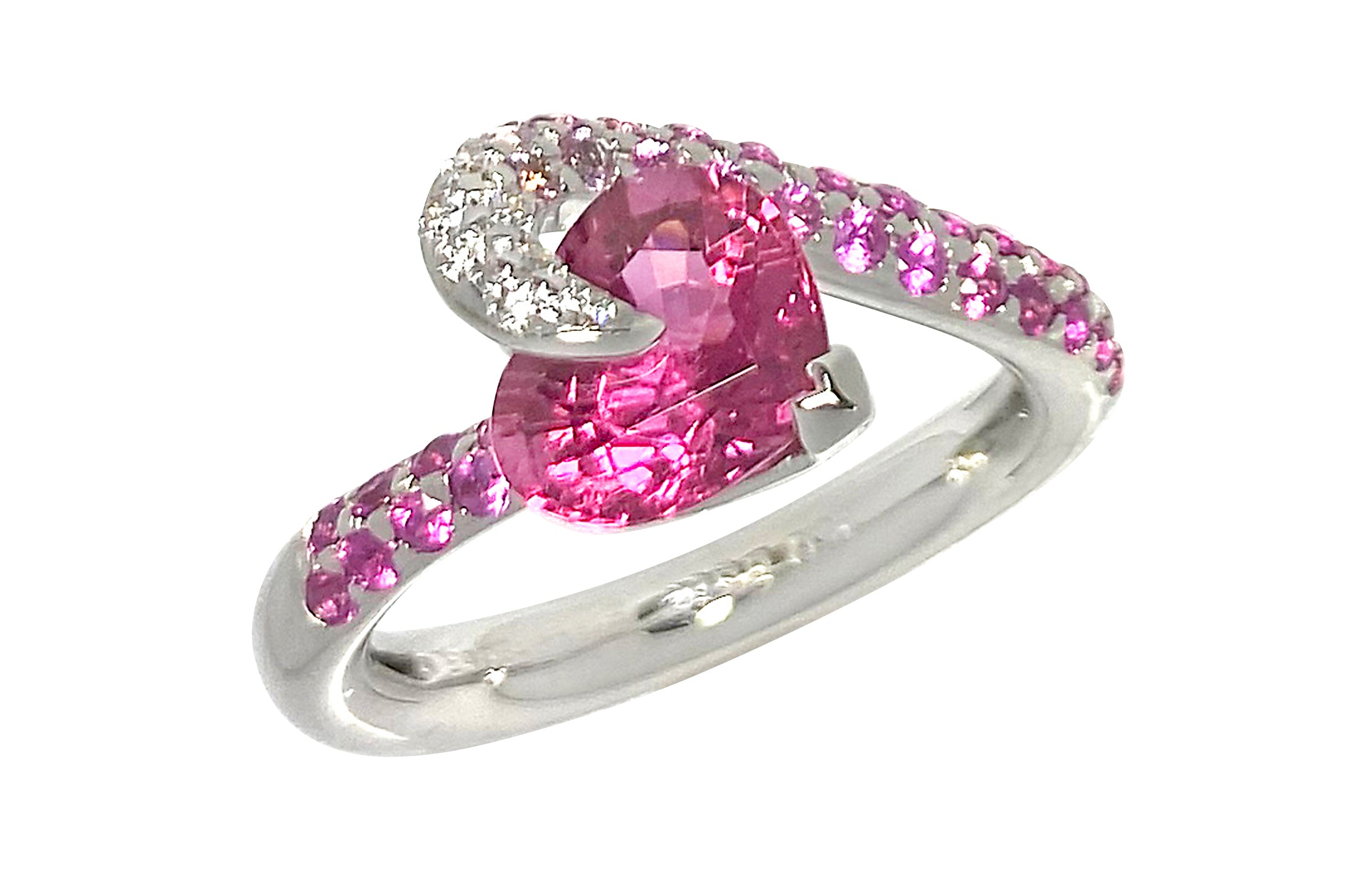 K18wgダイヤモンド ピンクトルマリン Pink Tourmaline K18WGピンクトルマリン ピンクサファイヤ