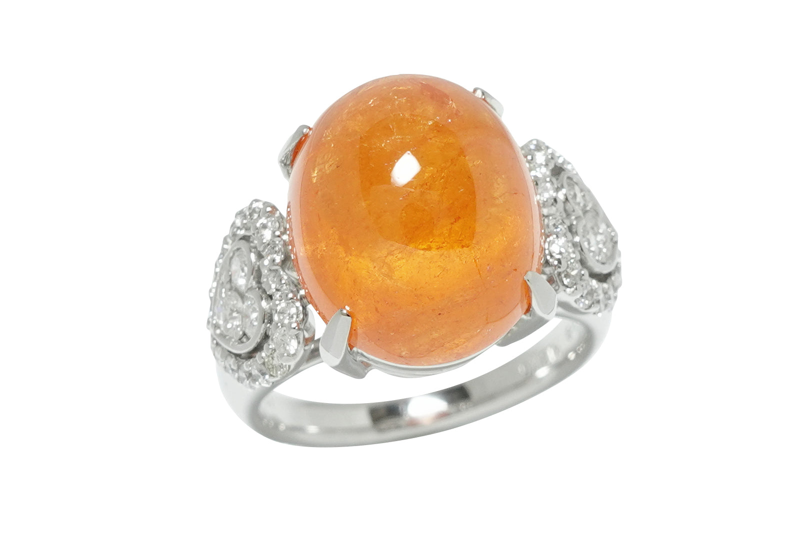 Spessartine Garnet K18WGスペッサタイトガーネット ダイヤモンドリング (NO.49649)
