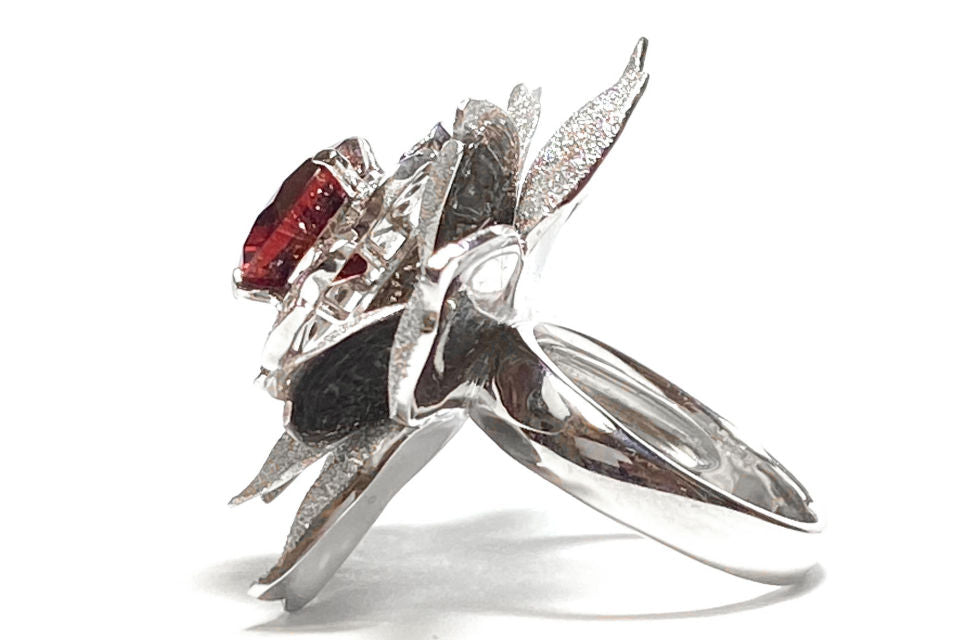 Red Spinel K18WGレッドスピネル ダイヤモンドリング (NO.49797)