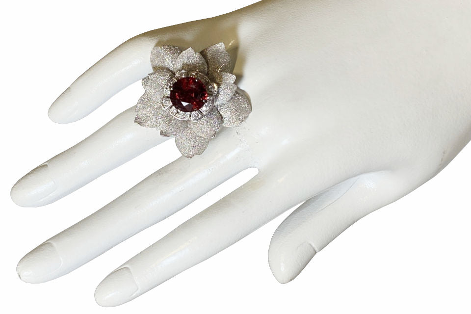 Red Spinel K18WGレッドスピネル ダイヤモンドリング (NO.49797)