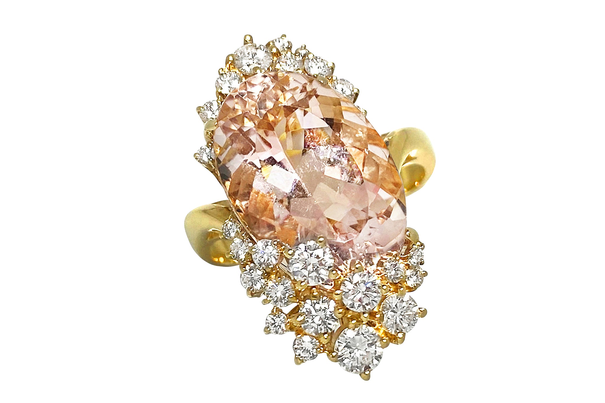 Morganite K18モルガナイト ダイヤモンドリング (NO.49801)
