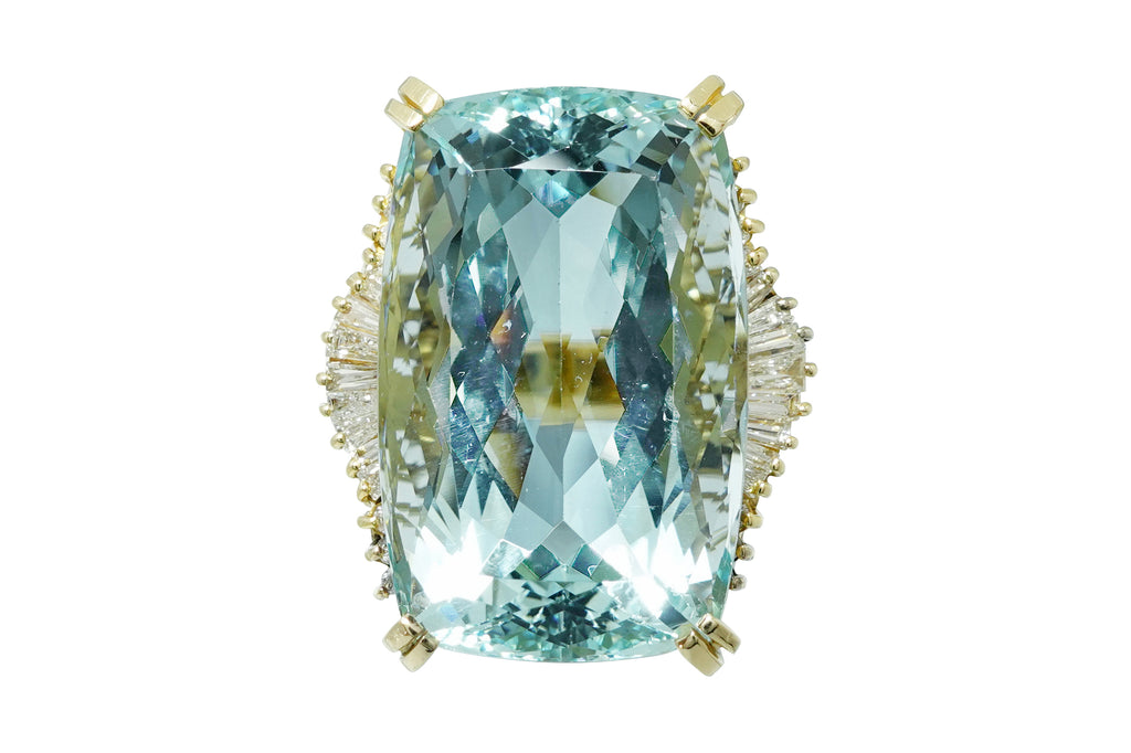 Aquamarine K18アクアマリン ダイヤモンドリング (NO.49803)