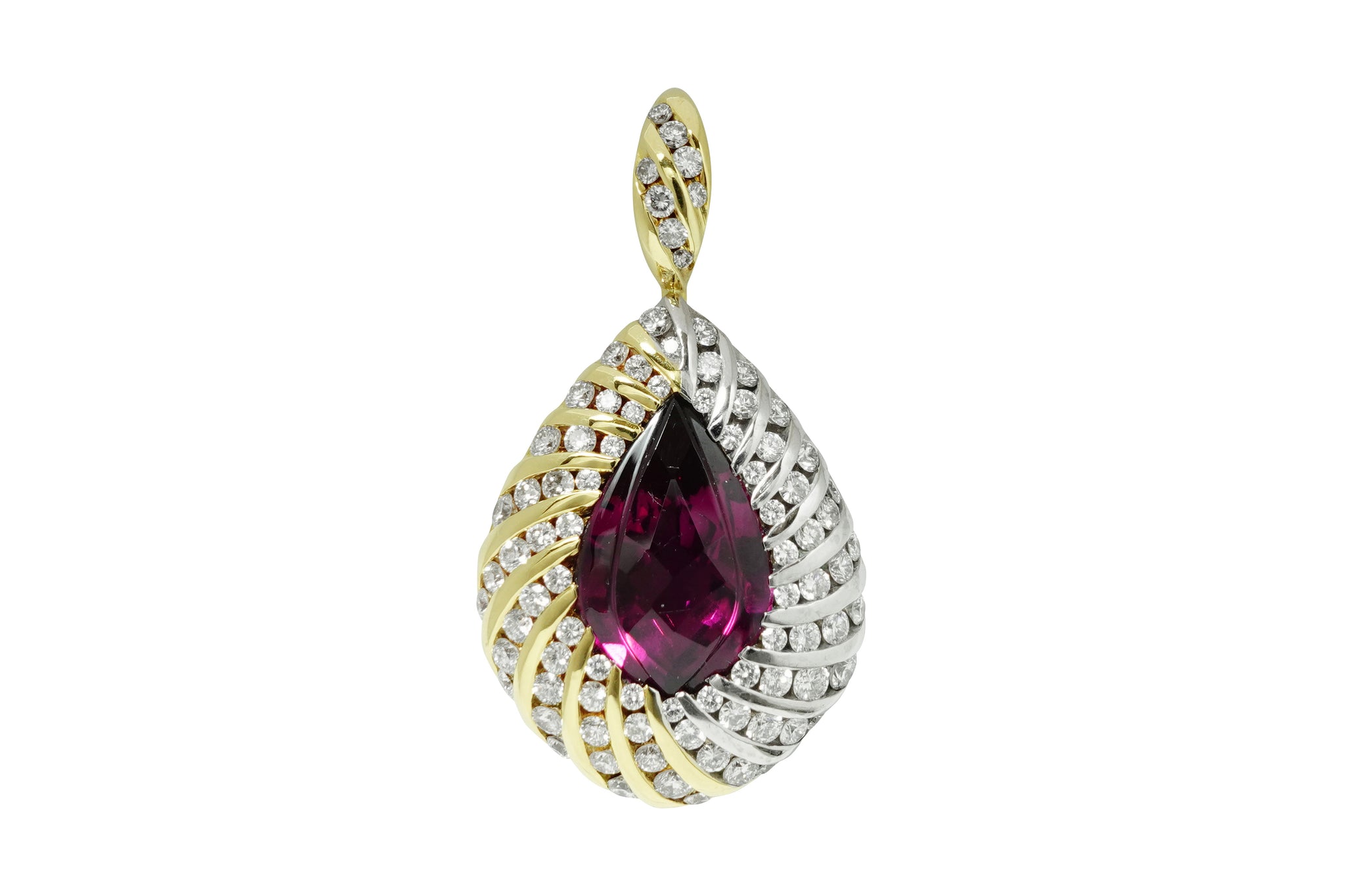 Garnet K18/WGガーネット ダイヤモンドペントップ (NO.49832)