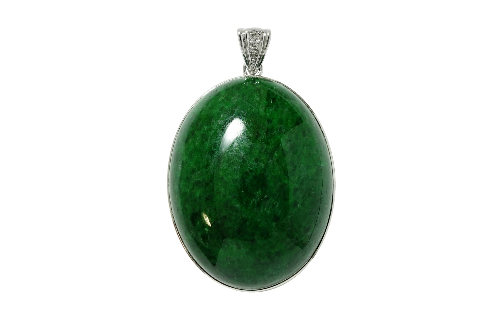 Jadeite K18WG翡翠 ダイヤモンドペントップ (NO.49835)