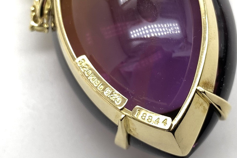 Parti-Coloured Quartz K18パーティカラードクオーツ オレンジサファイヤ ダイヤモンドネックレス (NO.49873)