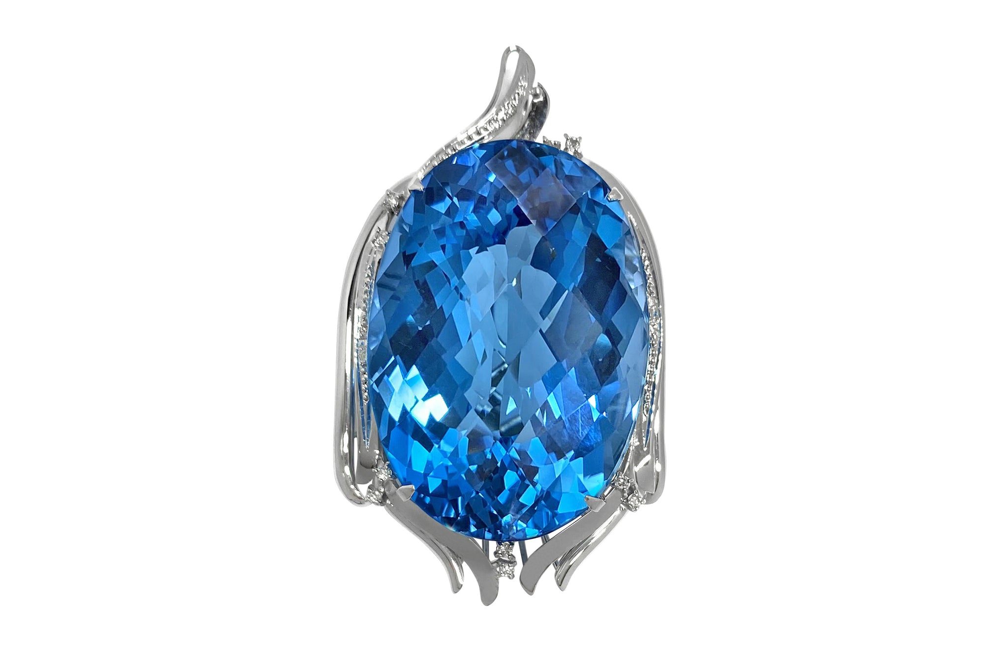 Blue Topaz K18WGブルートパーズ ダイヤモンドペントップ (NO.49912)