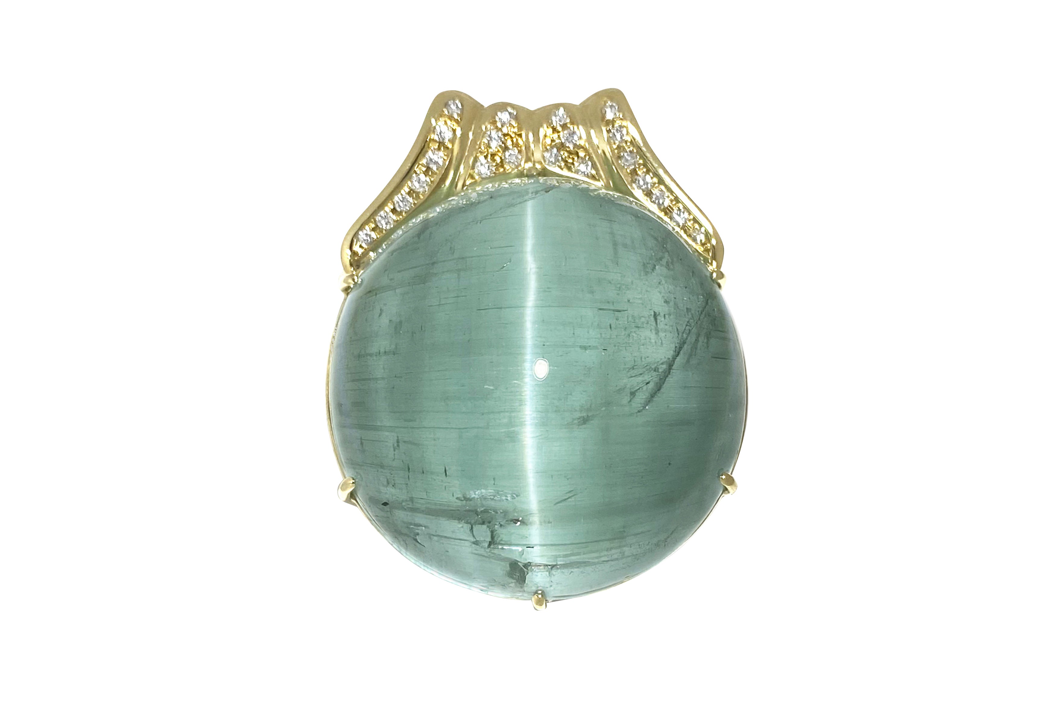 アクアマリン　47g Aquamarine Cat's Eye K18アクアマリンキャッツアイ ダイヤモンドペン