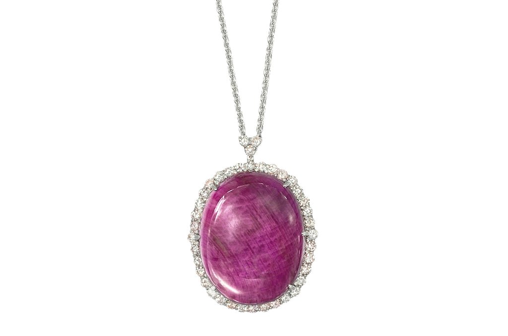 Purple Sapphire Pt900パープル ダイヤモンドペンダント (NO.49917)
