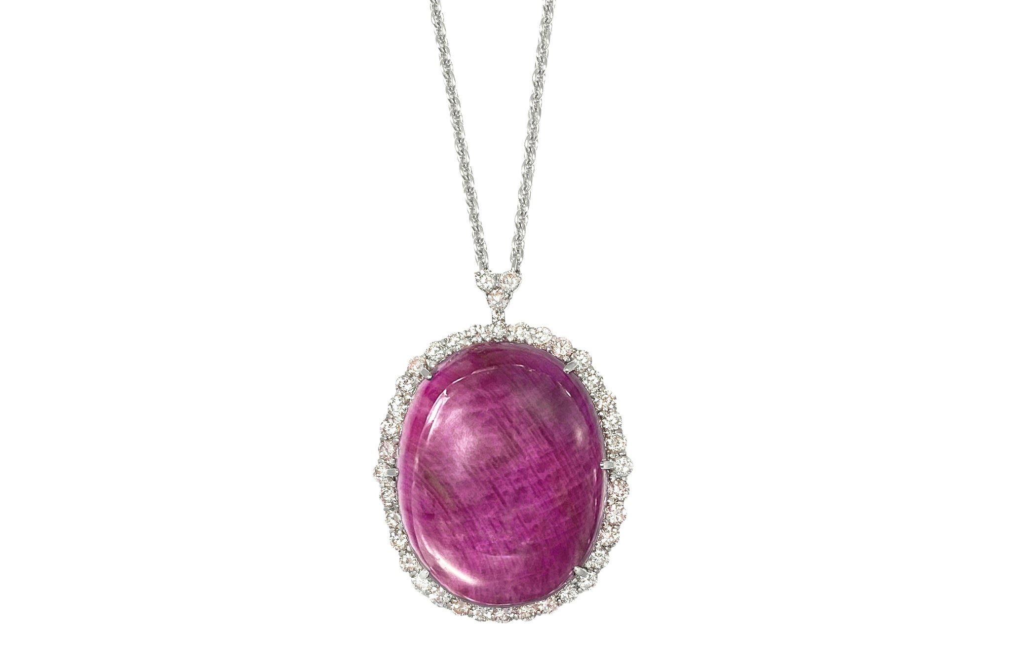Purple Sapphire Pt900パープル ダイヤモンドペンダント (NO.49917)