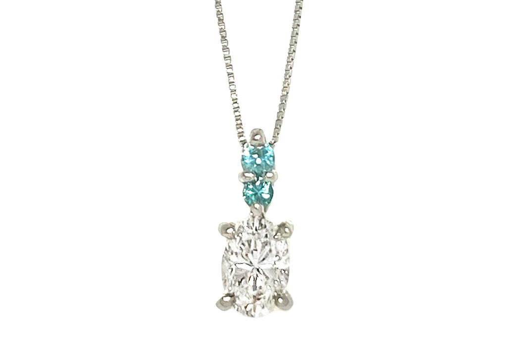 Diamond Pt900/850(NC )ダイヤモンド パライバカラートルマリンペンダント (NO.50049)