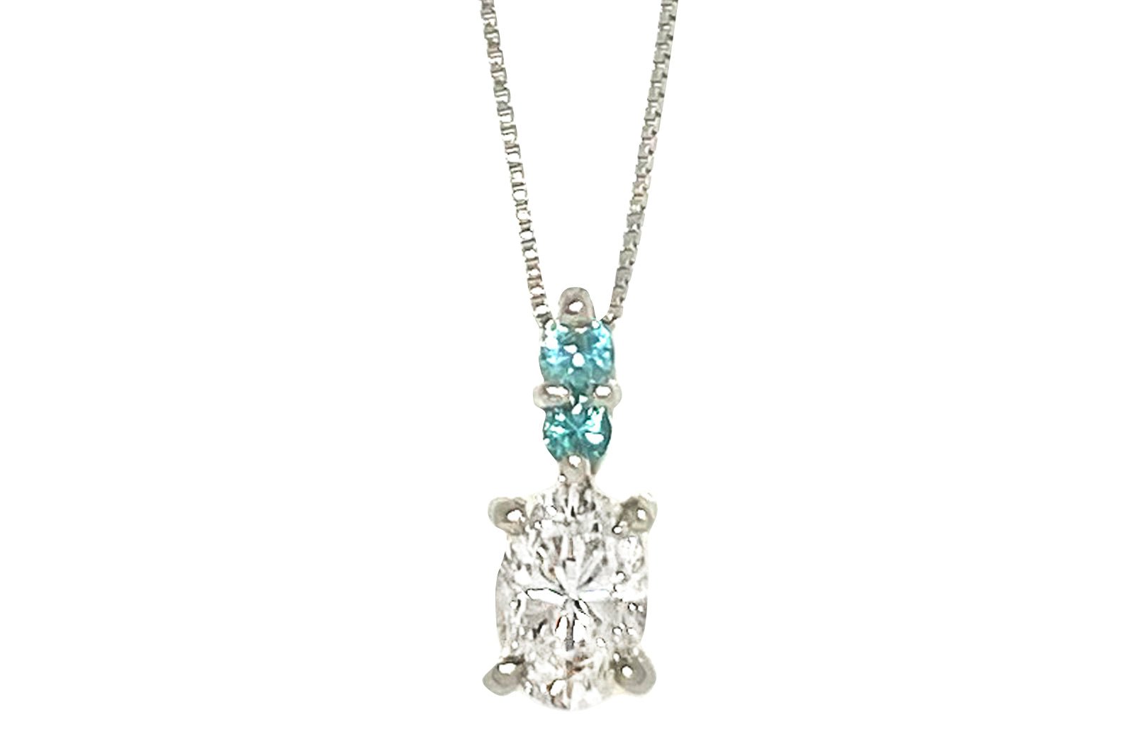 Diamond Pt900/850(NC )ダイヤモンド パライバカラートルマリンペンダント (NO.50049)