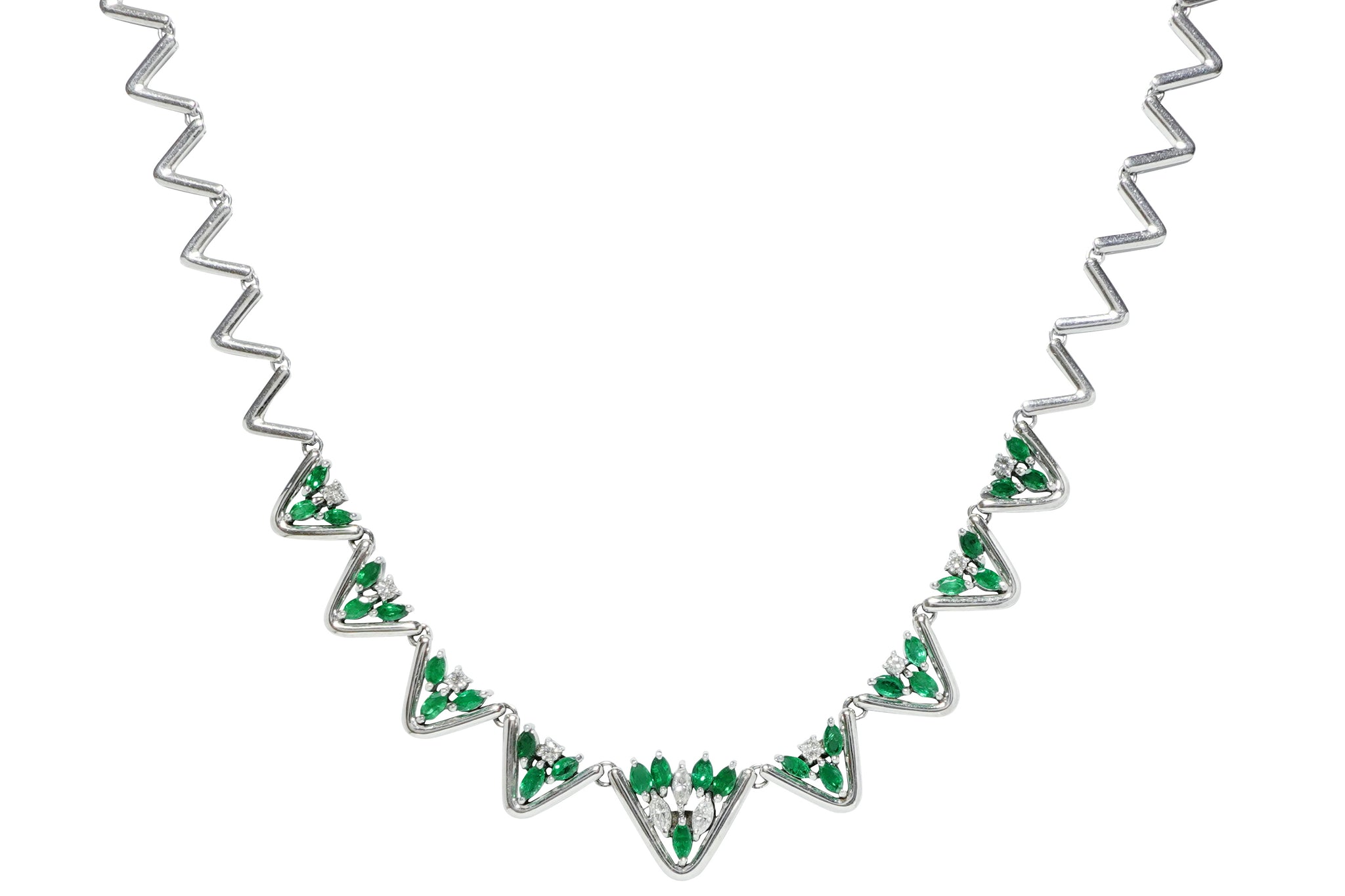 Emerald Pt900エメラルド ダイヤモンドネックレス (NO.50129)