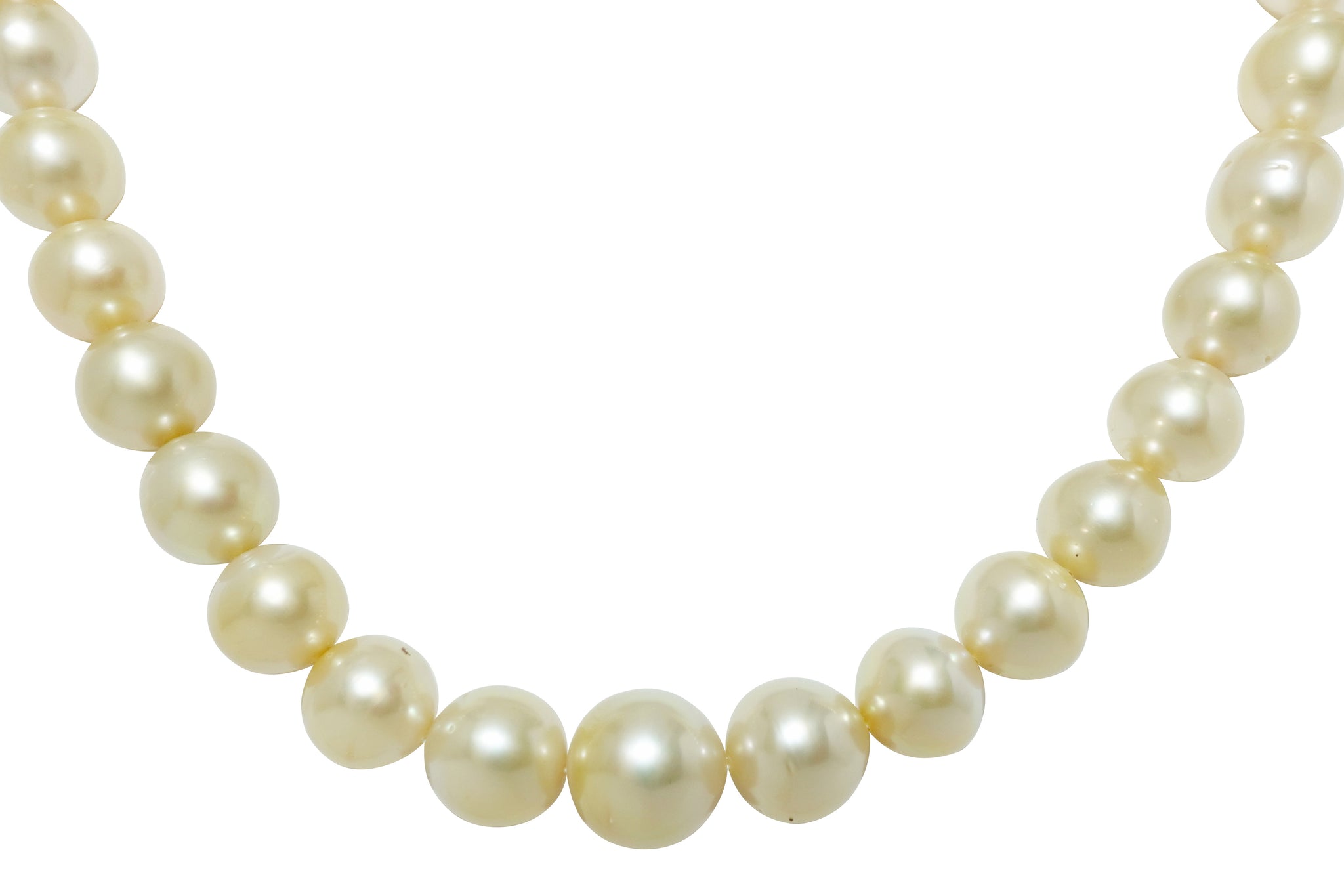 South Sea Pearl SV白蝶パール(ゴールド系）ネックレス (NO.50206)