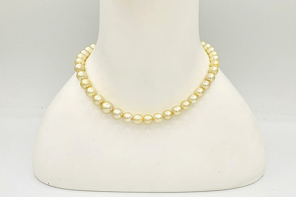 South Sea Pearl SV白蝶パール(ゴールド系）ネックレス (NO.50206)