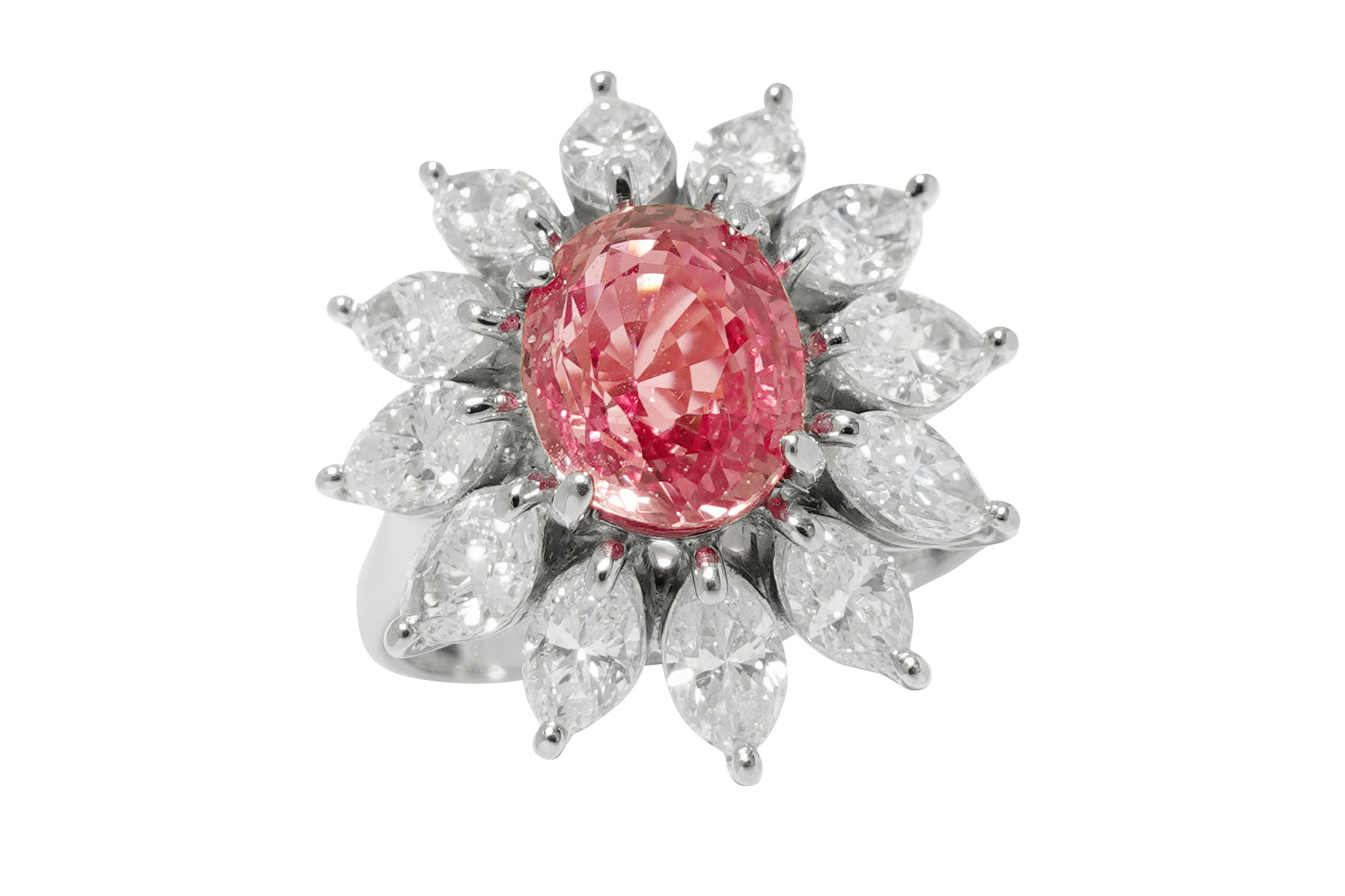 No Heat Padparadscha Sapphire Ptパパラチャサファイヤ ダイヤモンド