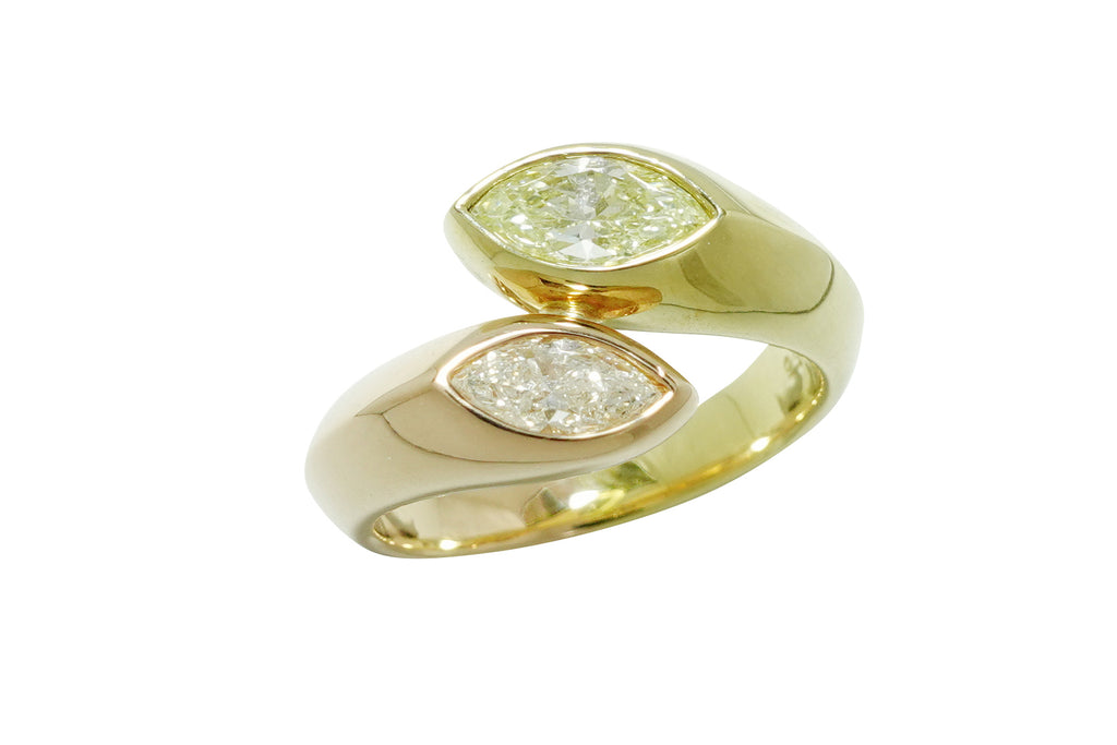 Diamond K18/PGダイヤモンドリング　　VERY LIGHT YELLOW (NO.50213)