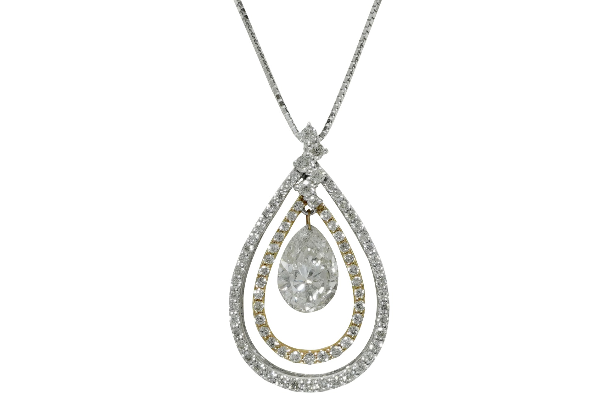 Diamond K18WG/YGダイヤモンドペンダント (NO.50227) – JEX宝石