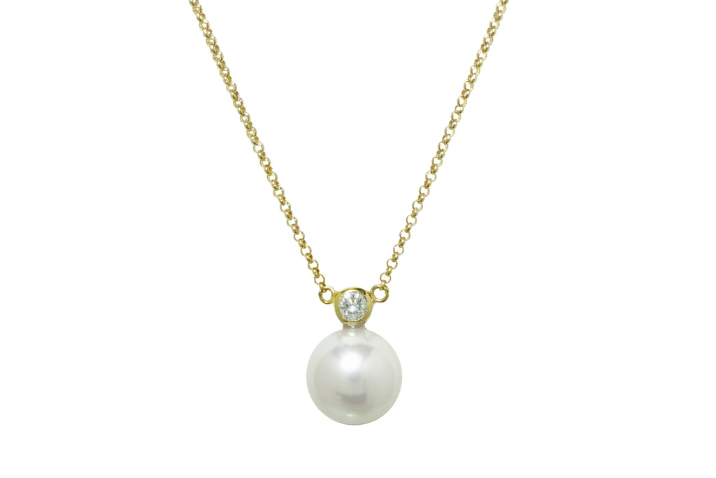 Akoya Pearl K18アコヤパール ダイヤモンドペンダント(NO.50236)