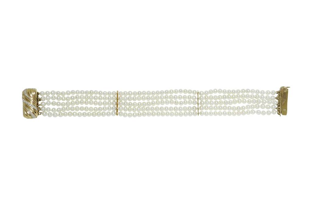 Baby Pearl K14ベビーパール ダイヤ（留具）5連ブレスレット (NO.50306)