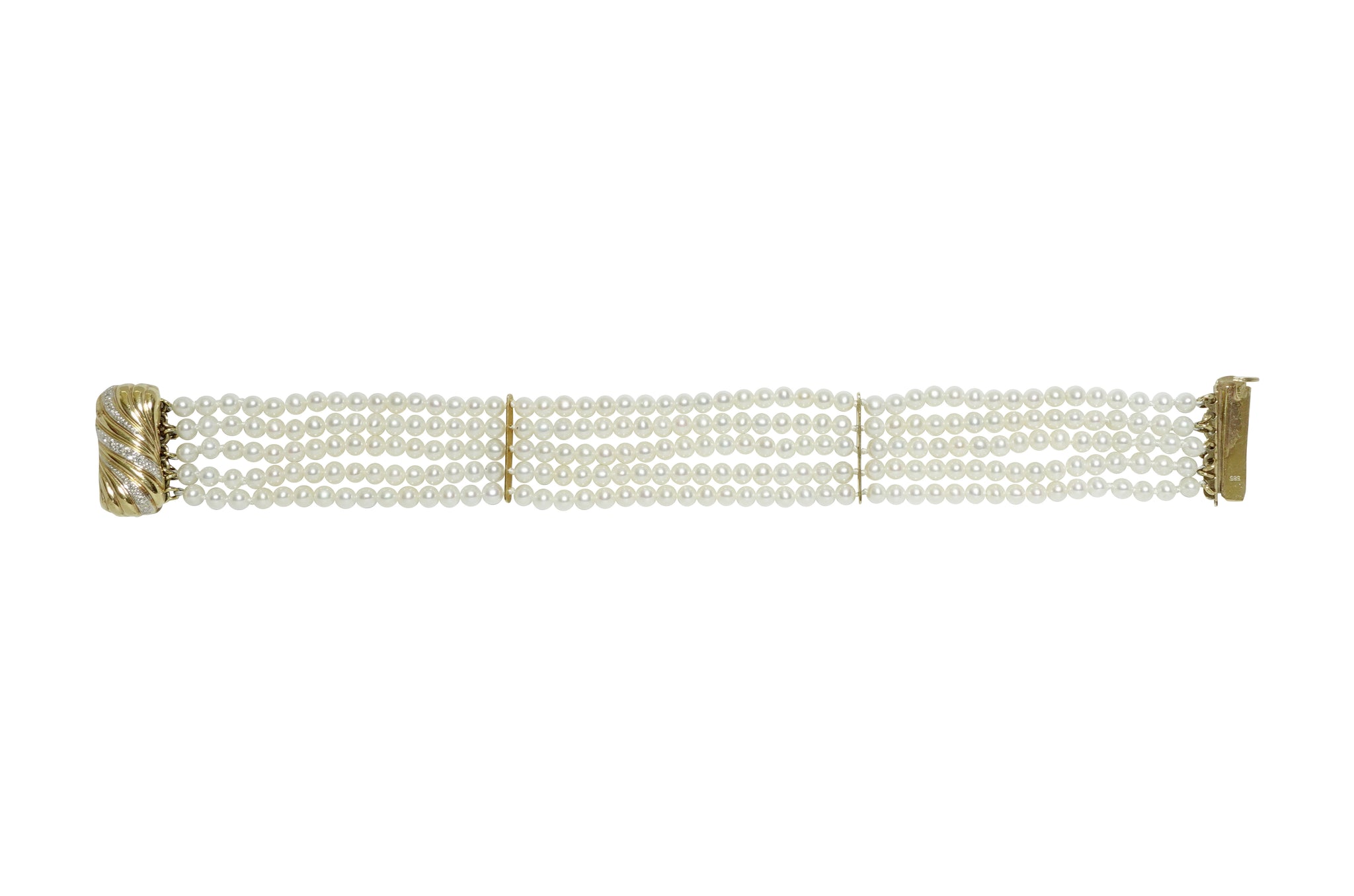 Baby Pearl K14ベビーパール ダイヤ（留具）5連ブレスレット (NO.50306)