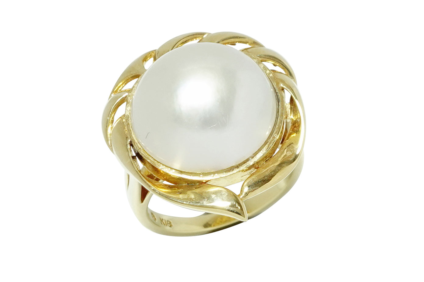 本真珠　K18　指輪　総重量3.7g 本真珠 K18 指輪 総重量3.7g K18 18金 真珠 パール リング 指輪の買取