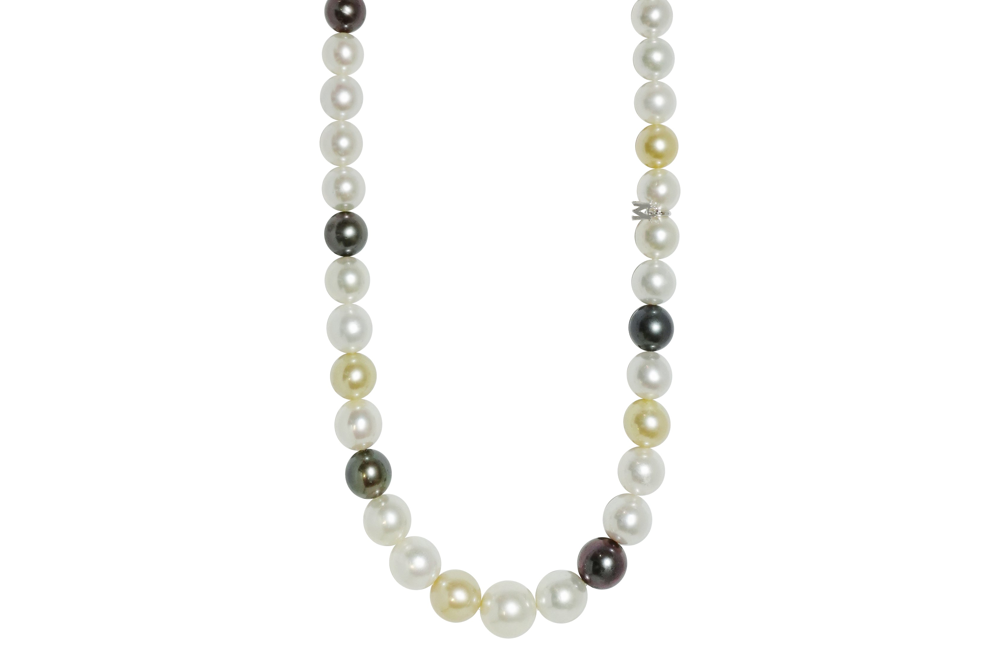 ♡MIKIMOTO♡ 白蝶パールネックレス ダイヤモンド【K18WG】 MIKIMOTO【ミキモト】 K18WG黒/白蝶(白・シャンパン系)パール