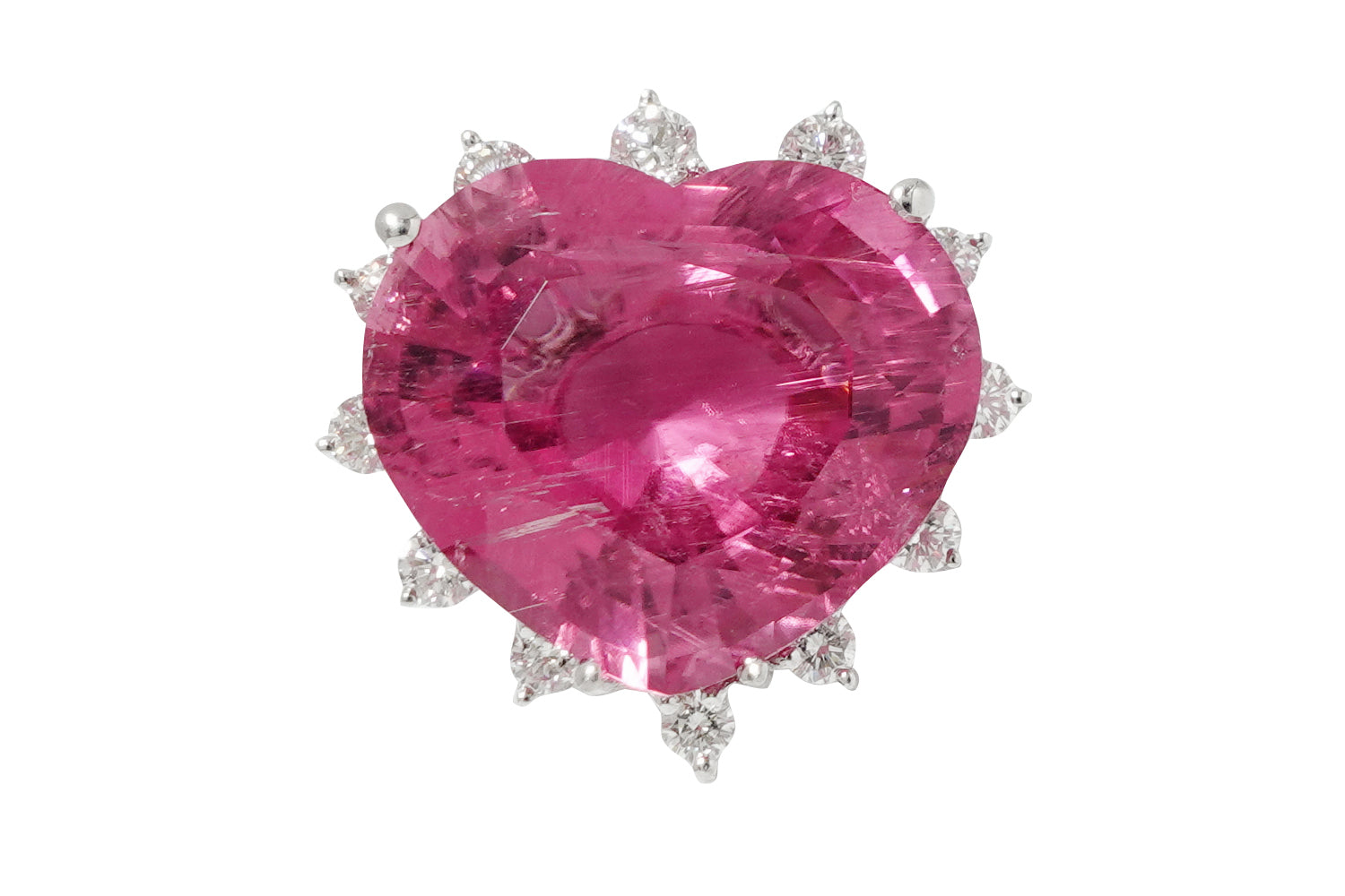Pink Tourmaline K18WGピンクトルマリン ダイヤモンドペントップ (NO.50331)