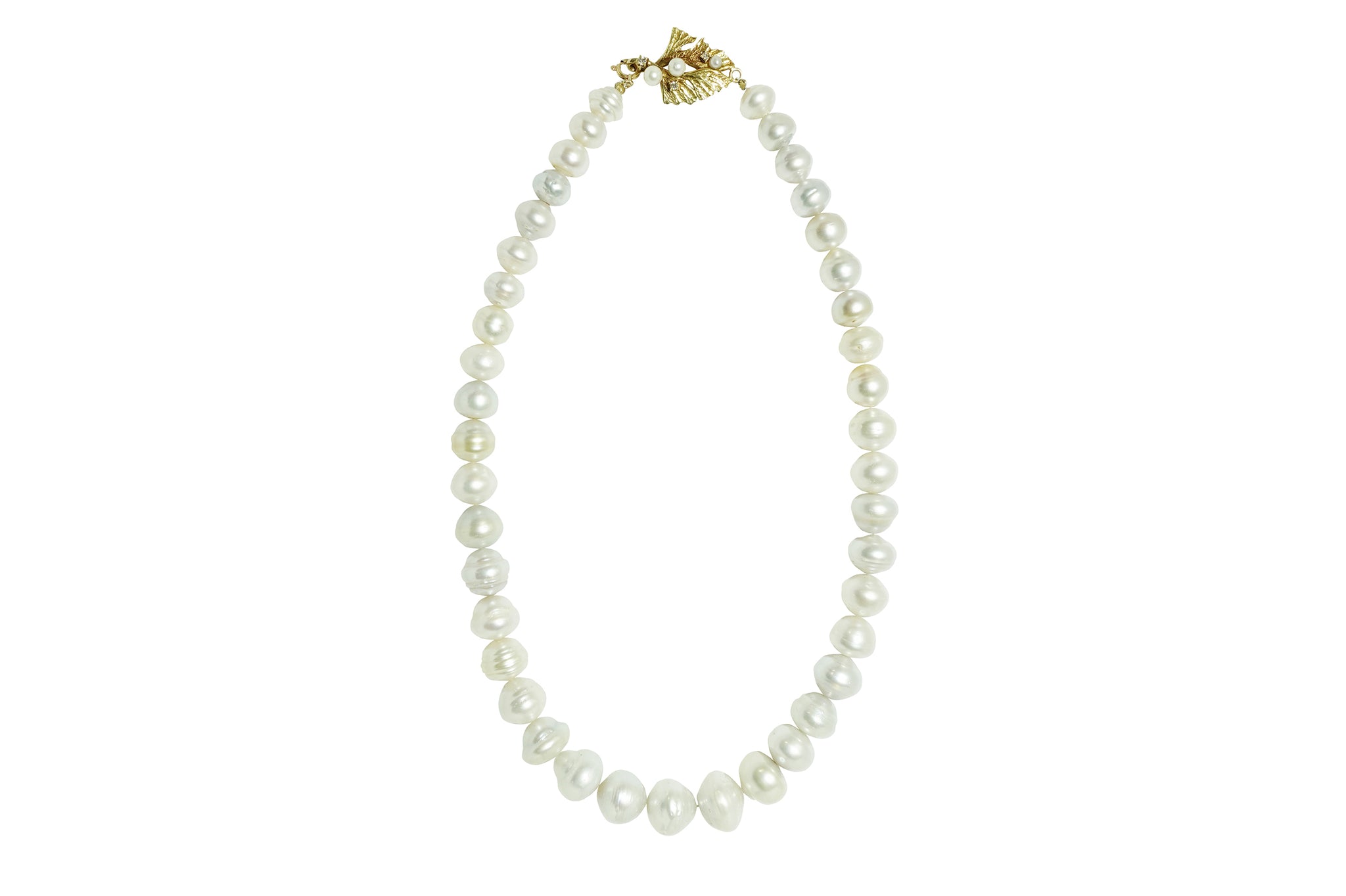 Pearl K18パール ダイヤモンドネックレス＆イヤリング (NO.50340