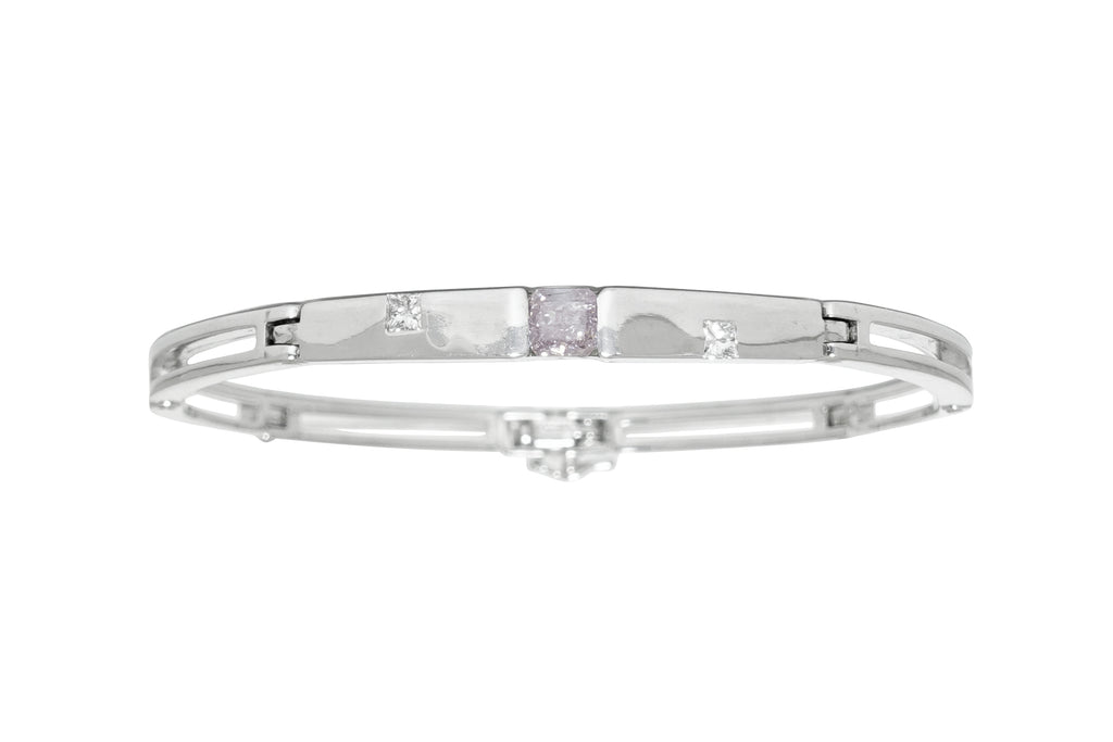 Pink Diamond K18WGピンク/カラーレスダイヤモンドブレスレット (NO
