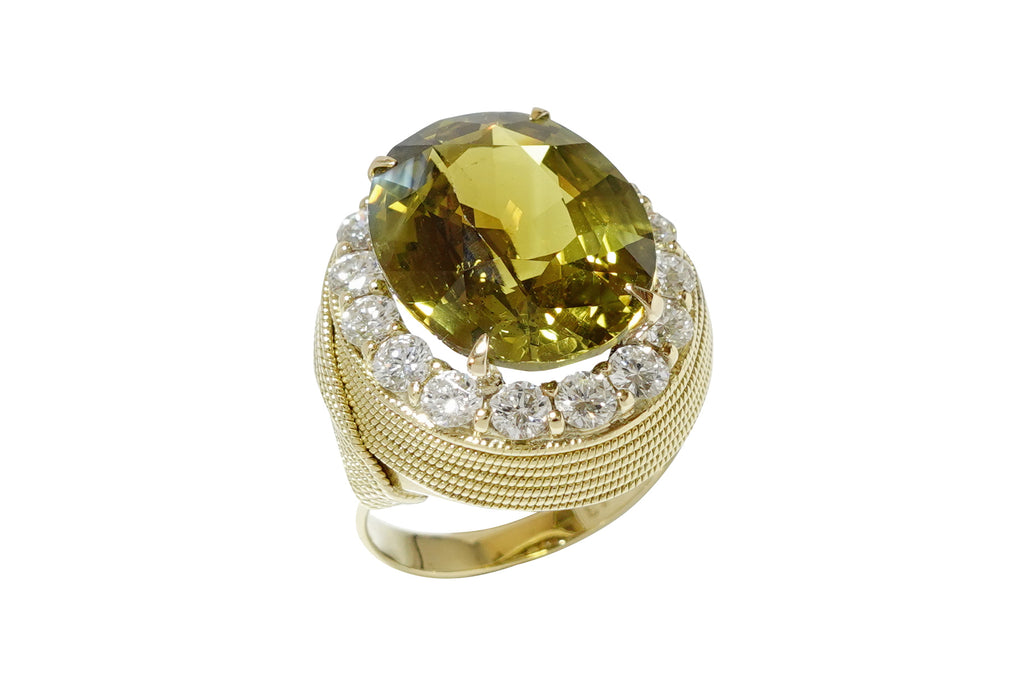ロシア　ウラルベレゾフスキー金鉱床産No1041 Chrysoberyl K18クリソベリル ダイヤモンドリング (NO.50433) – JEX